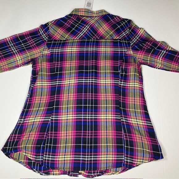 Torrid Women's 1X Plaid Pop Taylor Long Sleeve Button Down Shirt Top‎ - Picture 9 of 9